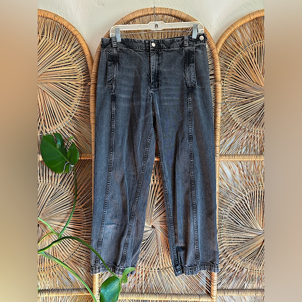 Rachel Comey Black Washed Straight-Leg Pants